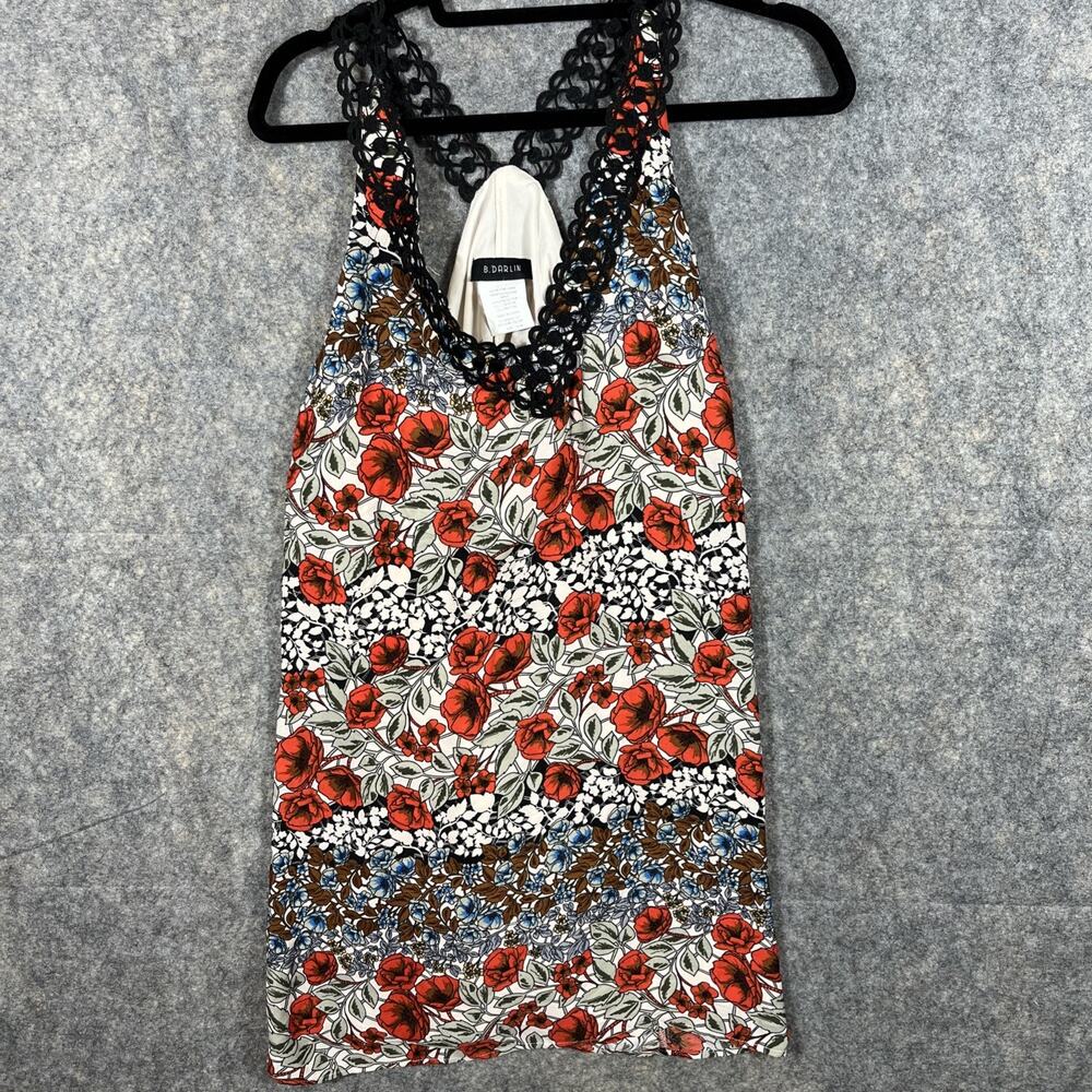 B Darlin‎ Juniors Crochet Trim Shift Dress Multi Black 13-14